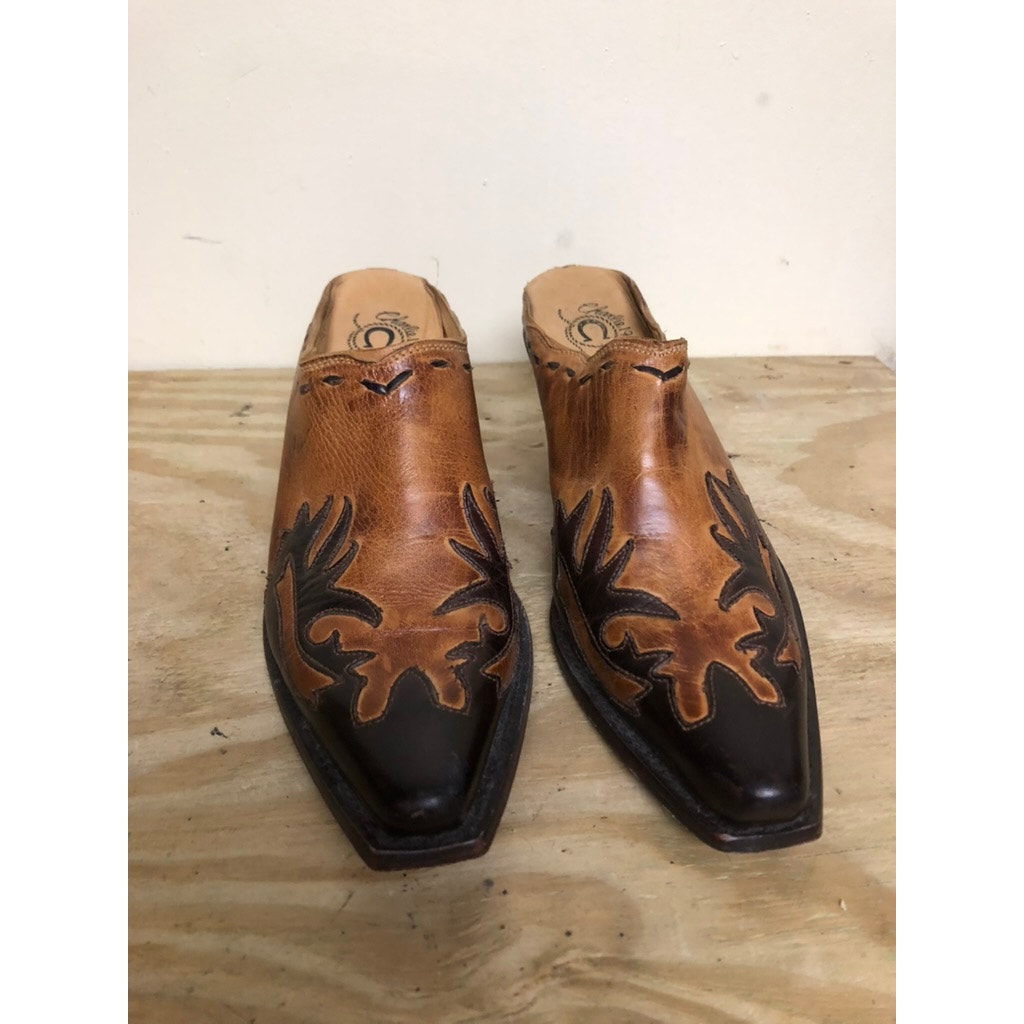 Lucchese Charlie 1 Horse Mules 7.5b Brown Western Boho Boots Southwestern — image 2 of 8